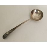 DUBLIN: An Irish silver OE pattern sauce ladle. Ap