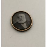 A Victorian enamelled monochrome portrait miniatur