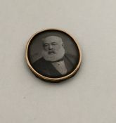 A Victorian enamelled monochrome portrait miniatur