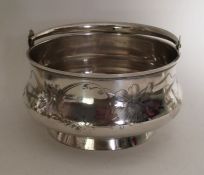 A good quality Russian silver swing handled basket