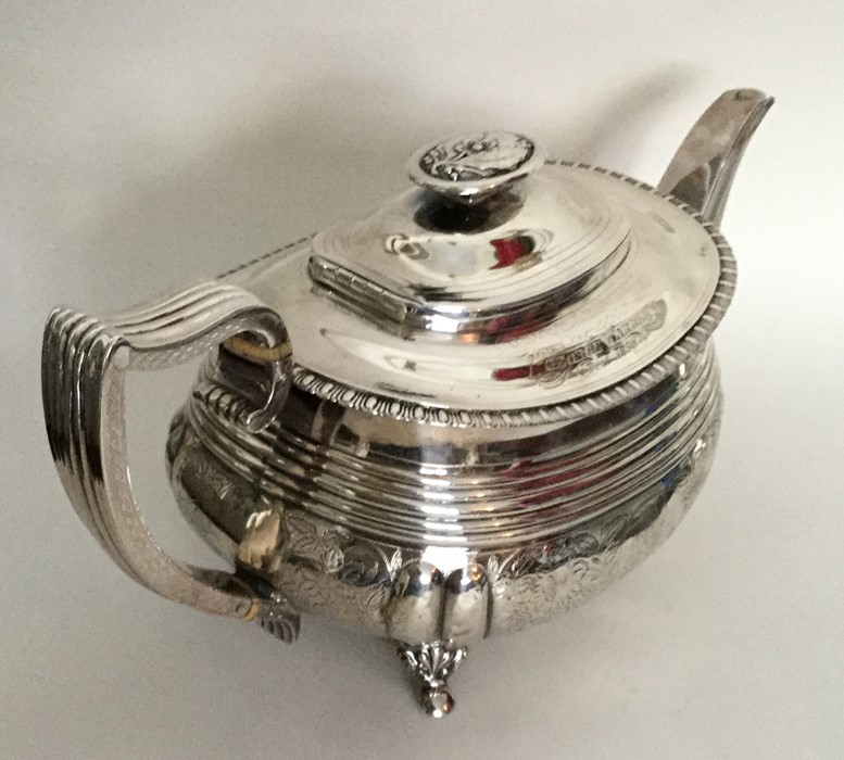 A good Georgian silver boat shaped teapot attracti - Image 3 of 3