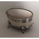 A good quality Edwardian silver oval ring box. Bir