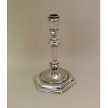 A good George I silver taper candlestick with hexa