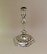 A good George I silver taper candlestick with hexa