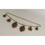 An attractive Victorian amethyst drop necklace wit