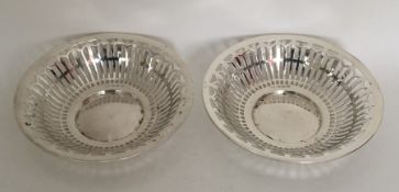 A pair of Edwardian silver pierced sweet dishes. B