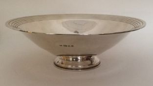 A good silver fruit bowl of Art Deco form. London.