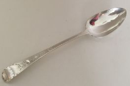 A good quality Georgian silver bright cut spoon. L