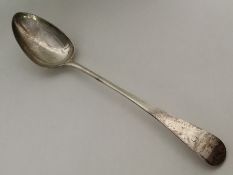 A heavy OE pattern silver basting spoon. London 18