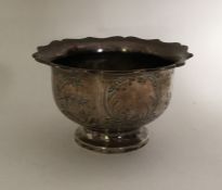 A good quality Chinese silver sugar bowl with bird