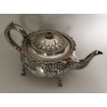 An attractive bachelor's embossed silver teapot de