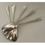 A set of five Edwardian silver OE pattern tablespo