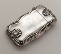 A Sterling silver vesta case with bead decoration.