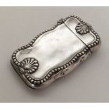 A Sterling silver vesta case with bead decoration.