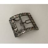 A Georgian silver mounted paste buckle with steel
