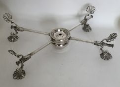 A rare and unusual Georgian silver dish cross with