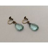 A pair of attractive faceted drop earrings with lo