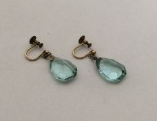 A pair of attractive faceted drop earrings with lo