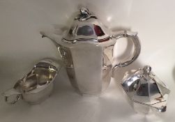 A stylish Swedish three piece Art Deco tea service