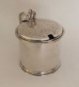 A good quality Victorian silver hinged top mustard