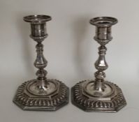 A good pair of Victorian silver candlesticks with