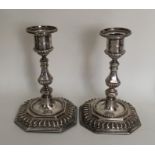 A good pair of Victorian silver candlesticks with