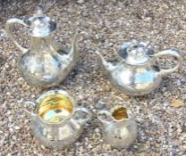 A fine quality Victorian silver four piece tea and