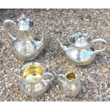 A fine quality Victorian silver four piece tea and