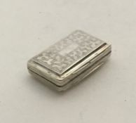 A heavy stylish rectangular silver vinaigrette wit