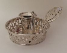 A rare Victorian silver chamber stick with shaped