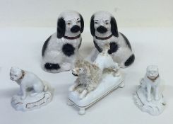 Two pairs of Staffordshire dogs etc. Est. £20 - £3