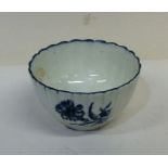 A small tapering Worcester tea bowl with fluted de