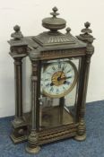 A good quality French mantle clock with glass side