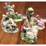 An attractive group of four porcelain figures deco