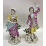 A pair of attractive and decorative porcelain figu