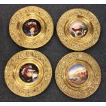 A good set of four decorative porcelain mounted wa