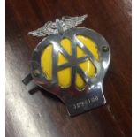 An old AA badge. Est. £10 - £20.