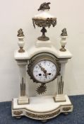 An attractive late Victorian marble mantle clock w