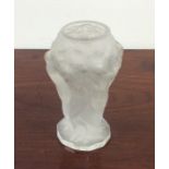 LALIQUE: A small baluster shaped vase decorated wi