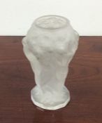 LALIQUE: A small baluster shaped vase decorated wi