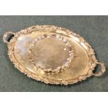 A good Sheffield plated tray together with a salve