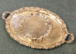 A good Sheffield plated tray together with a salve