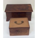 A good quality burr walnut trinket box together wi