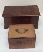 A good quality burr walnut trinket box together wi