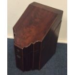 A Georgian mahogany knife box with crossbanded dec