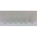A good set of six etched glasses decorated with an