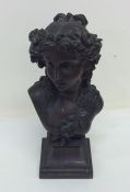 A good quality bronze bust of a lady on tapering s