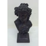 A good quality bronze bust of a lady on tapering s