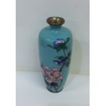 An attractive Japanese cloisonné vase decorated wi