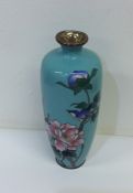 An attractive Japanese cloisonné vase decorated wi